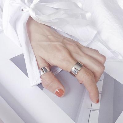 Daumen Glänzende Ringe Für Frauen Einfacher Großer Breiter Fingerring Für Unisex Schmuck Punk Rock