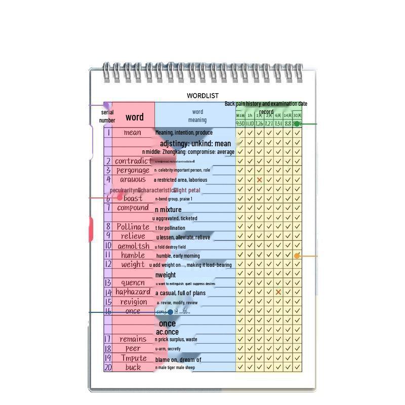 Livre de Mémoire de Vocabulaire Anglais: Courbe d'Ebbinghaus pour la préparation aux examens universitaires et post-universitaires