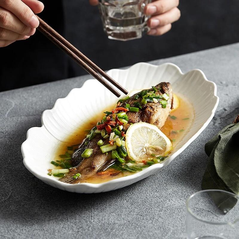 Nordic Ceramic Oval Fish Platter