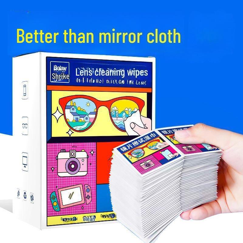 

Салфетки для очистки очков от запотевания - одноразовые влажные салфетки для линз и шлемов 100 pieces per bag