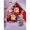 LED Lighted Art Christmas Canvas Painting (House)