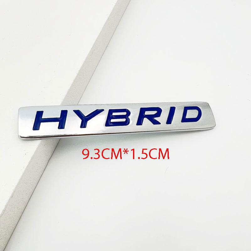 3D Metal HYBRID Car Rear Bumper Trunk Letter Badge Front Door Side Sticker Emblem Compatible With All Hybrid Versions Of Cars