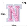 Exquisite Pink Embroidered Alphabet Patch for Jackets & DIY Decor