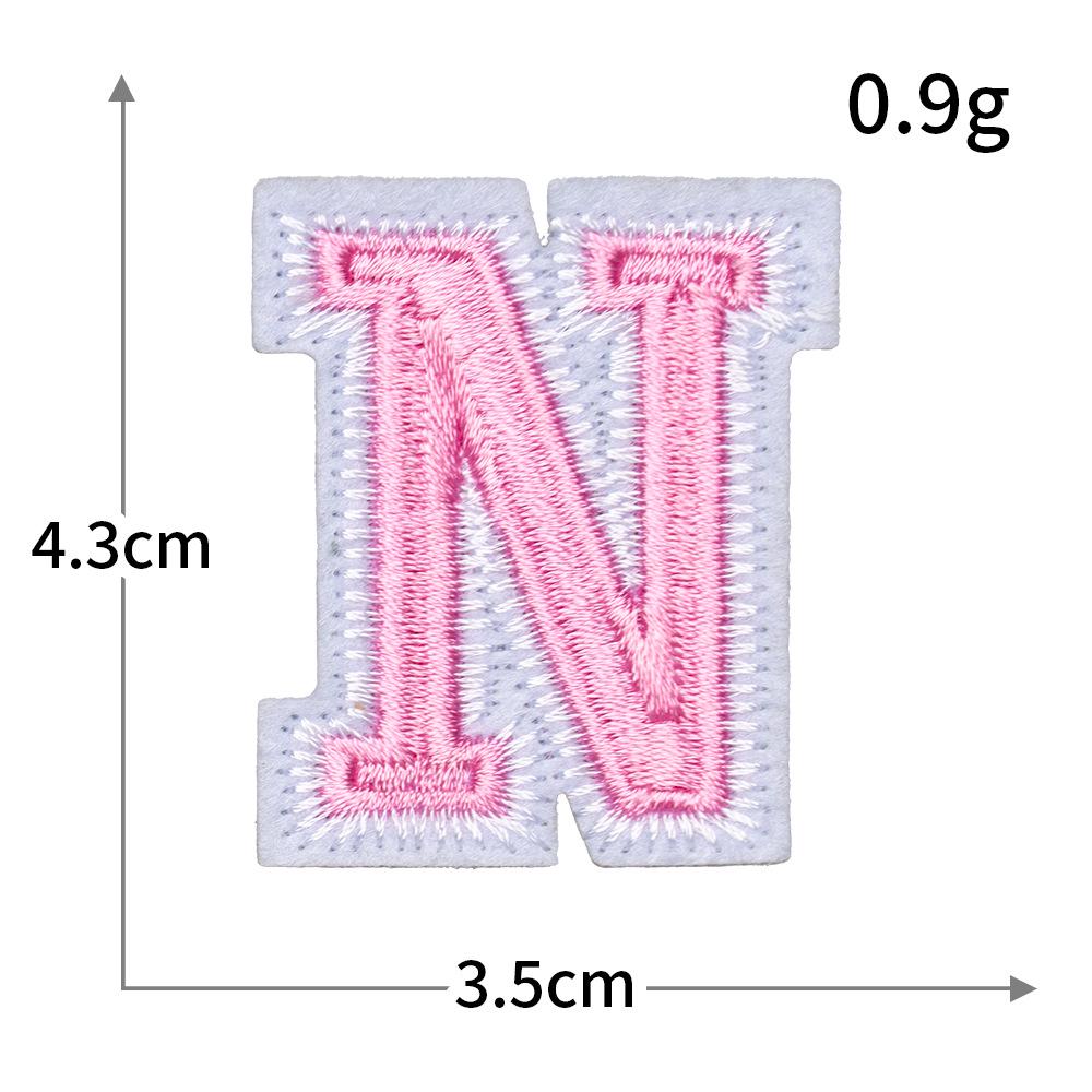 Exquisite Pink Embroidered Alphabet Patch for Jackets & DIY Decor