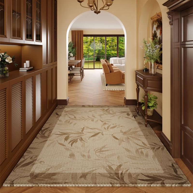 Premium entry door location can be cut at the door, entry carpet non-slip foot mat, household living room door mat retro leave-in