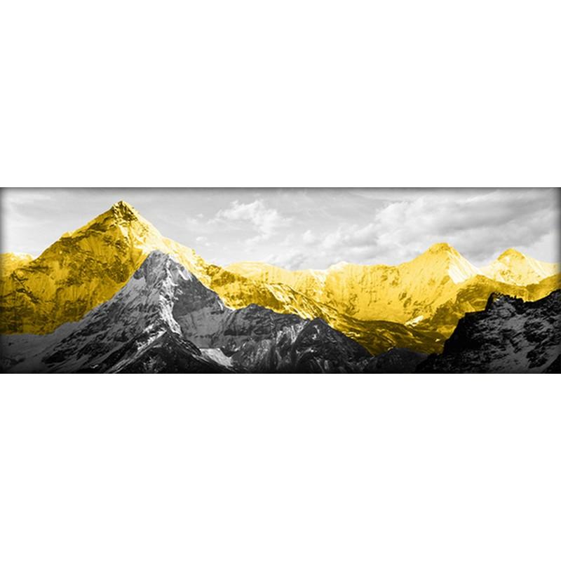 Golden Mountain Modern Landscape Canvas Painting Posters and Prints Wall Art Scenery Pictures for Living Room Decor No Frame