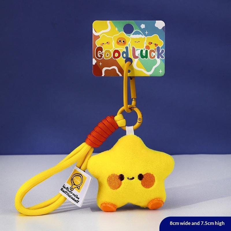 Niedlicher Plüschsterne Schlüsselanhänger Flauschig Weich Lustig Rucksack Anhänger Praktisch Kawaii Gelbe Charms Geschenke Für Kinder Schmuck Accessoires