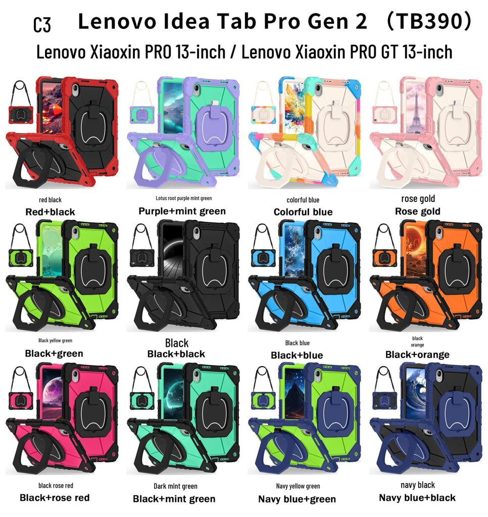 Lenovo Ldea/TabProGen2 Tablet Case: Protective Full-Coverage Anti-Fall Shell with Hand Strap & Stand for Xiaoxin Pad 11.