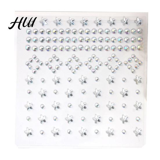 Colorful Adhesive Stickers Rhinestone for DIY Crafts Star Moon Gem Shiny Scrapbooking & Journaling Self-Adhesive Sparkling Gems Card Making Exquisite