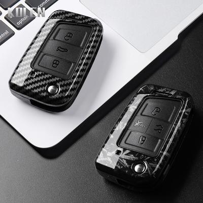 3 4 Tasten Karbonfaser Auto Schlüsselhülle Abdeckung Für Vw Volkswagen Golf 7 Tiguan Mk2 Für Seat Ateca Leon Fr 2 Ibiza Für Skoda Octavia