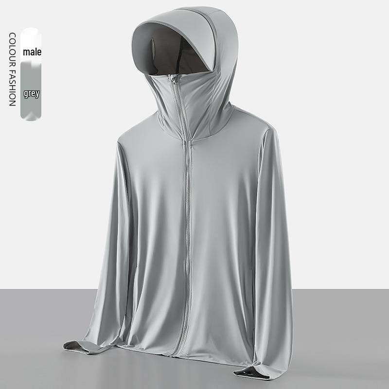 Jiaos UPF50 Sonnenschutzkleidung aus Eisseide: Leicht, Atmungsaktiv, Große Krempe, Unisex, Anti-UV, Ideal zum Angeln.