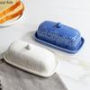 Ceramic Butter Box Dessert Plate with Lid Butter Dish Cheese Box Dim Sum Dish Snack Bowl Fruit Plate Cake Tray Butters Tray