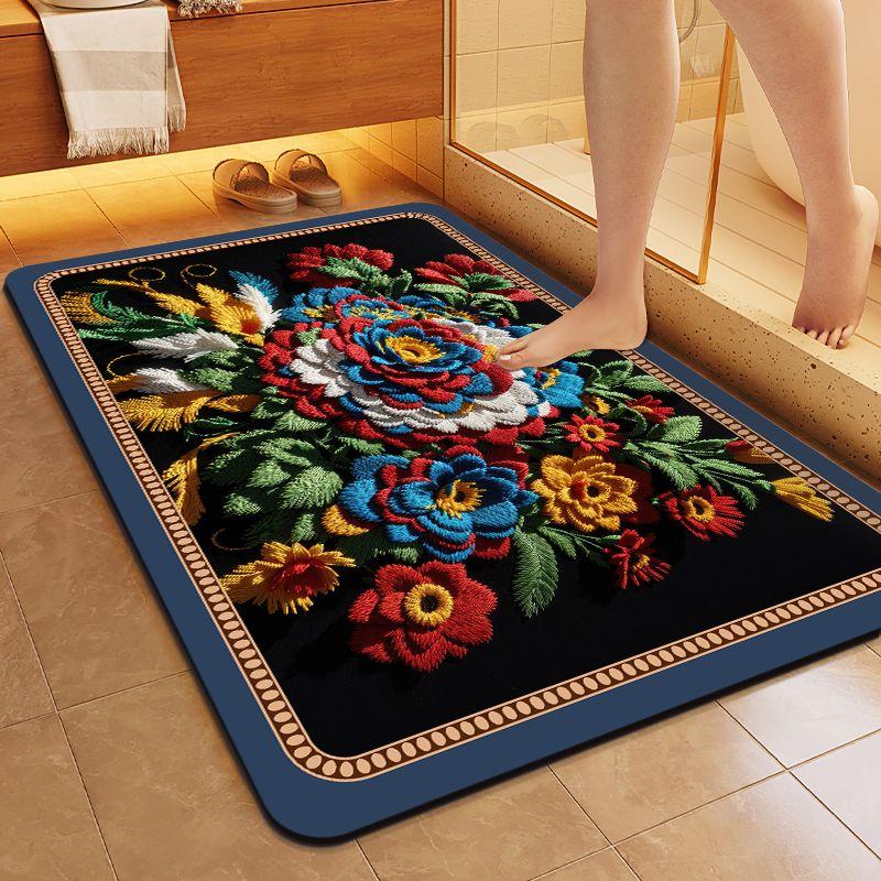 Entrance Mat Bathroom Entrance Door Mat Non Slip Absorbent Wear-resistant Floor Mat Kitchen Mat