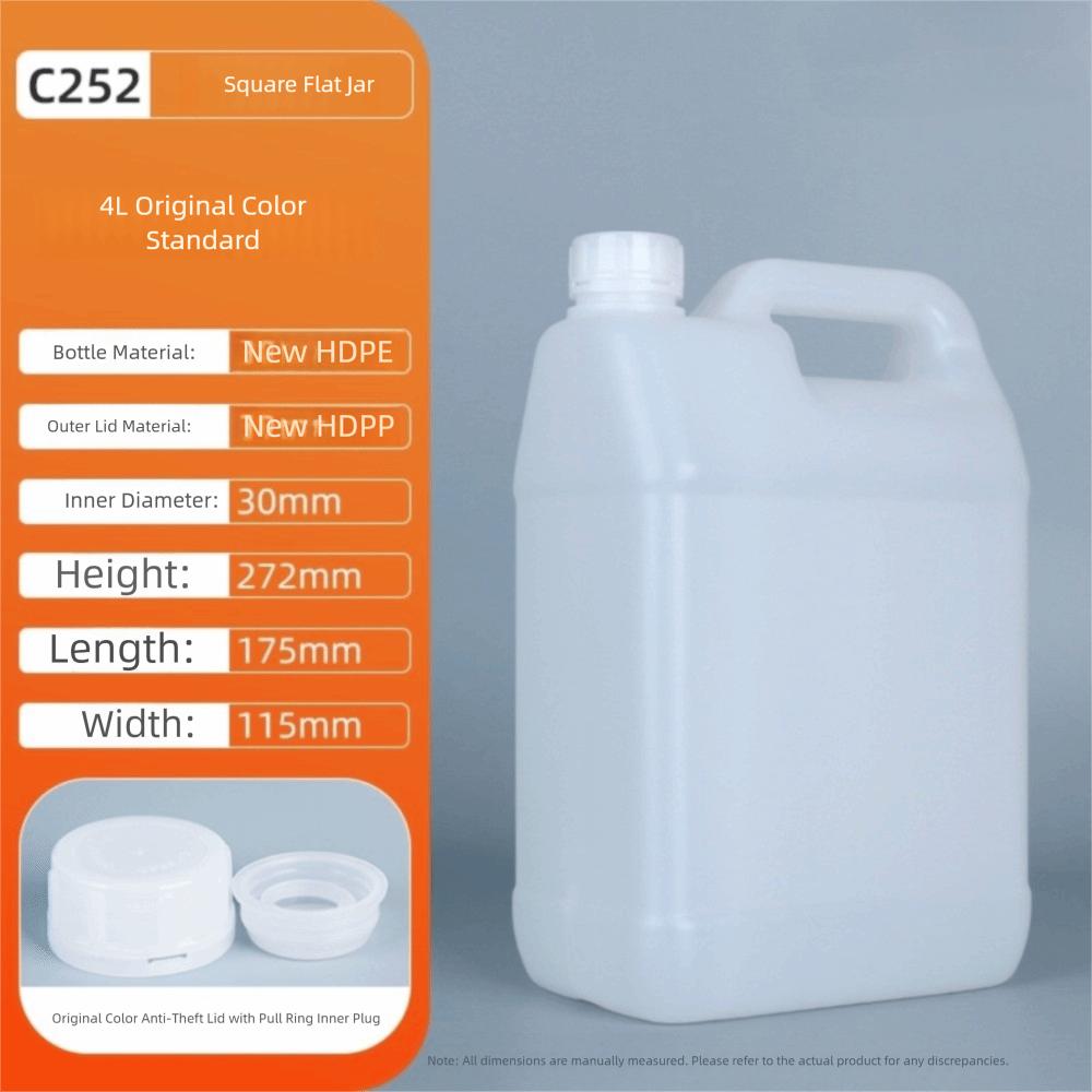 1/2/3/4/5/6/10L Plastic Airtight Bottle Food Grade Oil Jerrican Multipurpose HDPE Bucket  Yogurt