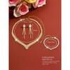 Bridal Jewelry Exquisite Casual Collarbone Necklace Earrings Suit Wedding Dress Accessories