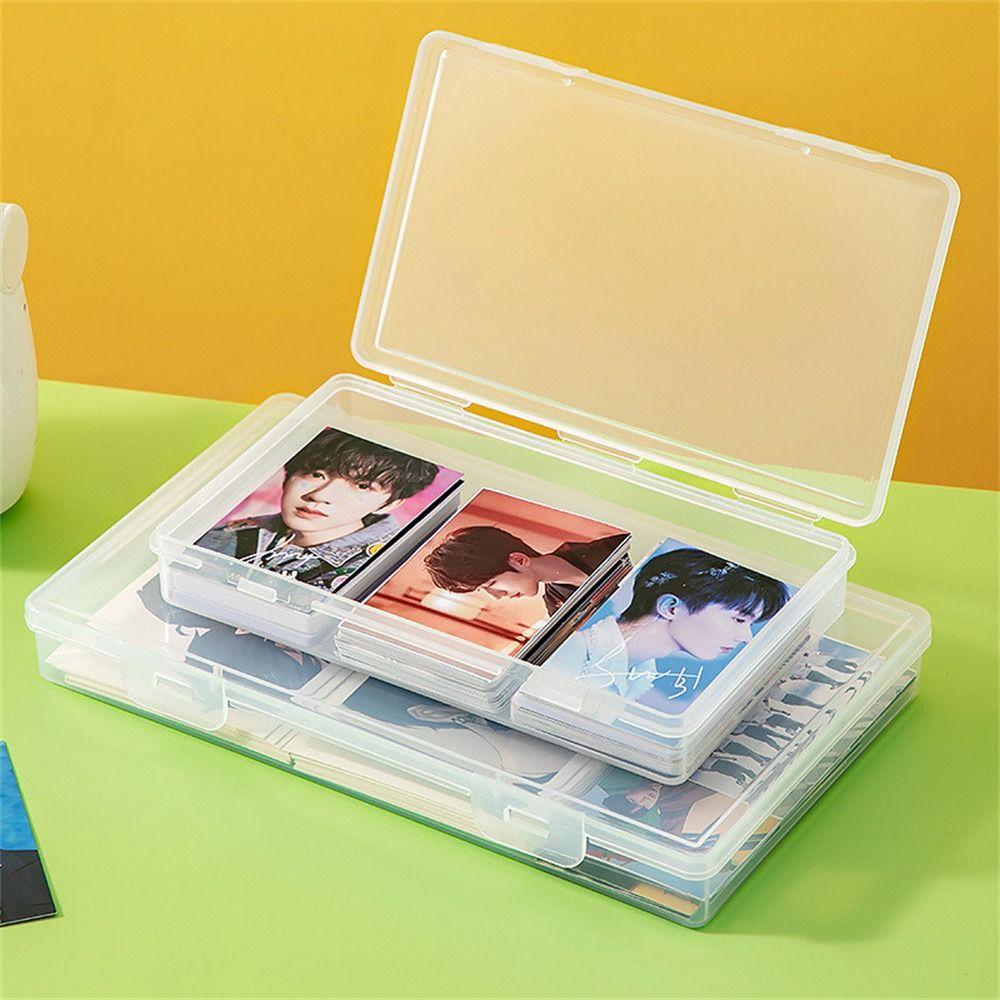 Transparent Idol Photo Storage Box Clear Container Card Collection Organizer  Small Card