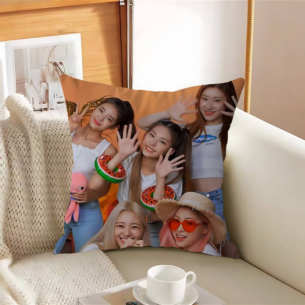 KPOP Group-I-ITZYS Office Cushion Pillowcase Car Cushion Cover45X45CM Lumbar Pillowcase Sofa Pillowcover