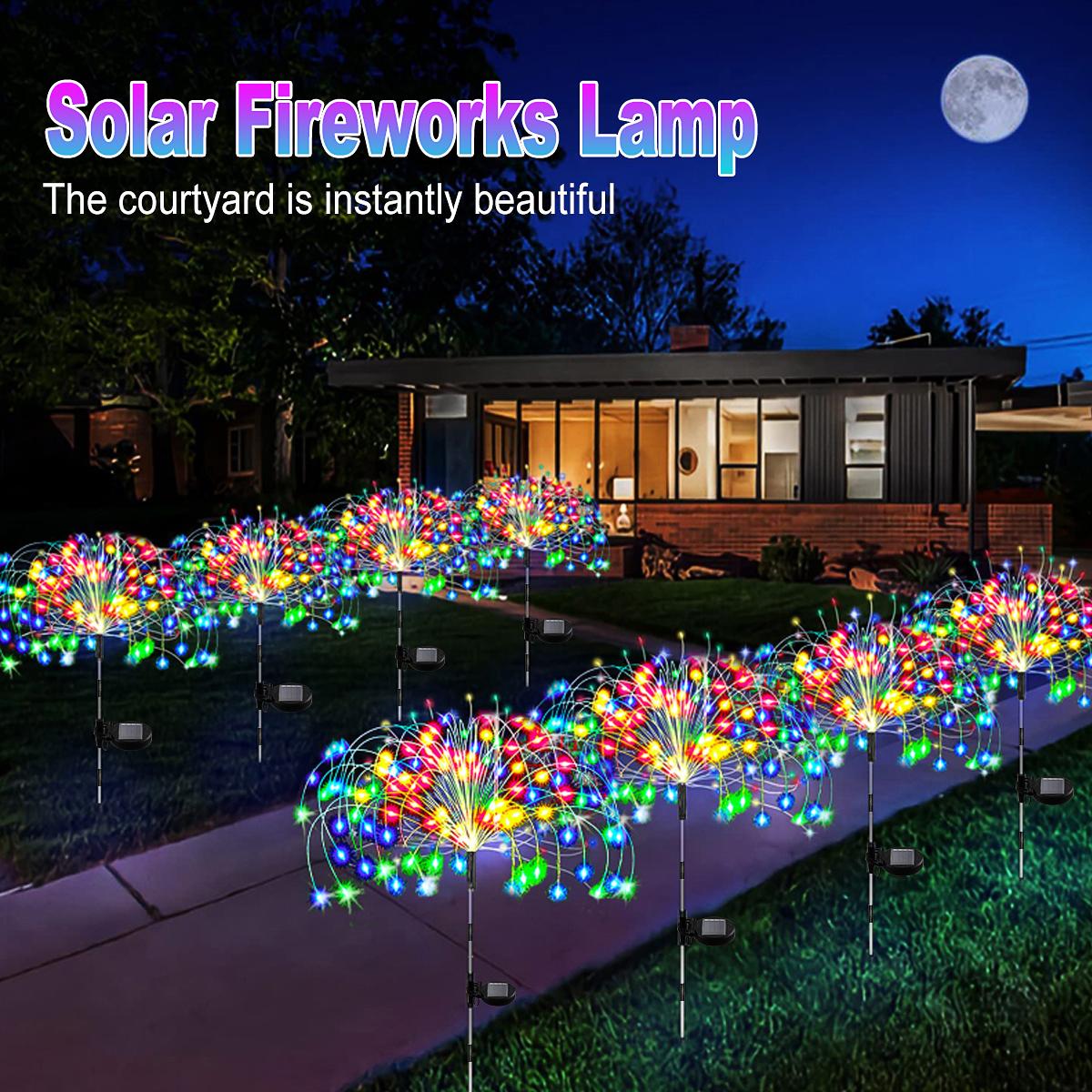 

Новая версия солнечные фейерверки, уличные водонепроницаемые травяные шары, одуванчики, мигающие гирлянды, 60/150/200/240 светодиодные садовые праздничные огни для газона 200LED