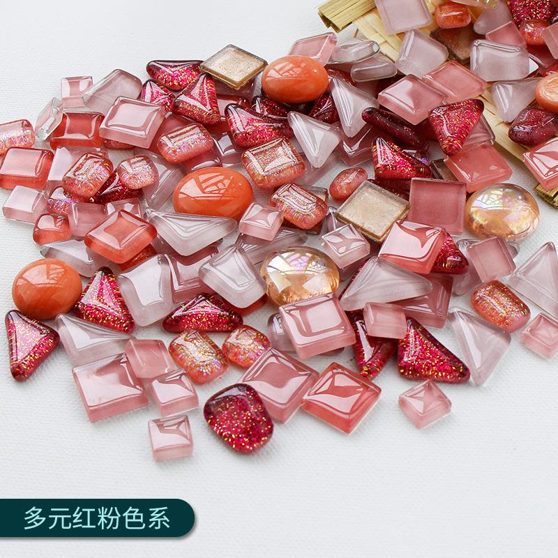 100g Diy Mix Color Glitter Glass Mosaic Stones Mosaic Tiles Glass Pebbles Crafts Material Puzzle For Diy Mosaic Making Arte