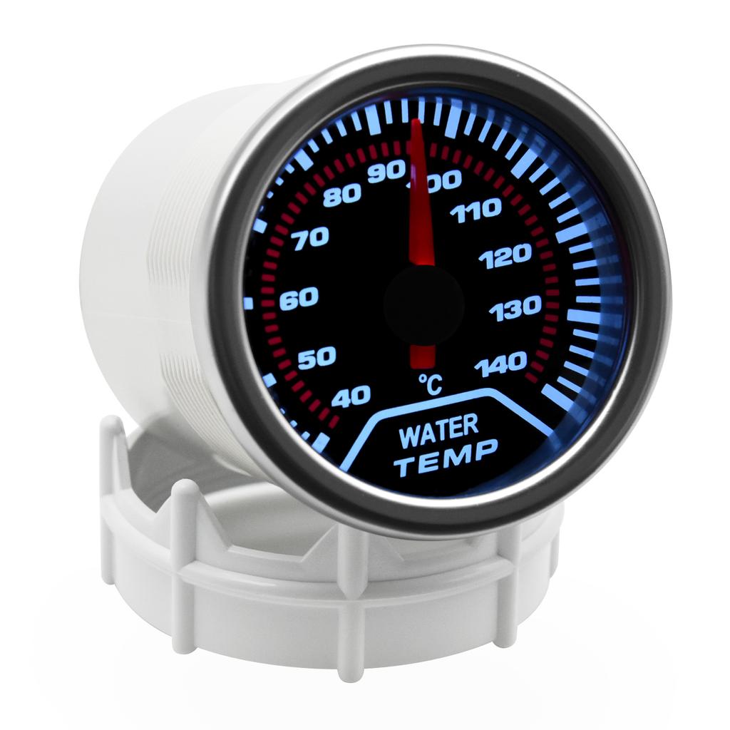 Smoked Lens 52mm Car Gauge Water Temperature Meter with LED Backlight 40-140 Celsius Pointer Gauge Water Temp Sensor 1/8NPT
