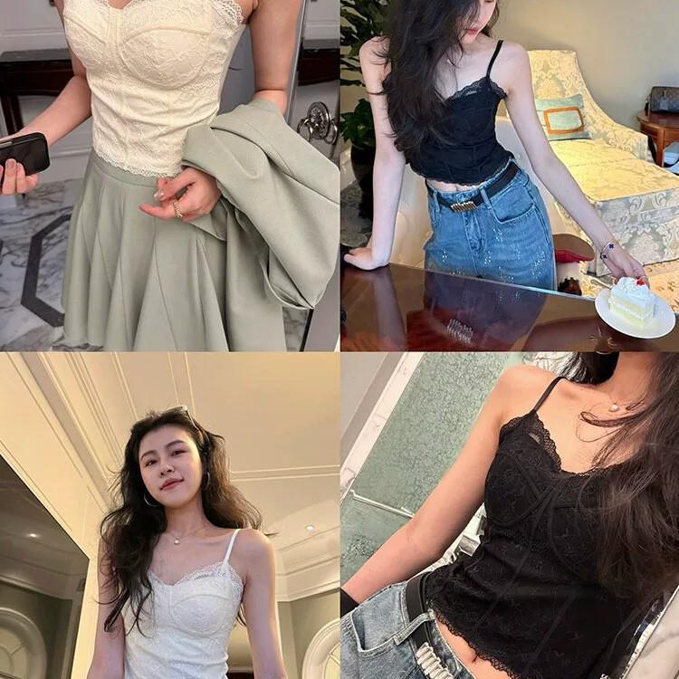Spring/Summer 2026 Sexy Lace Strapless Padded Bra Vest for Women
