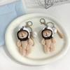 Plush Bear Keychain with Helmets Fashionable Bag Decorative Pendant Creative Soft Stuffed Animal Charm for Backpacks