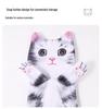 Ultra-Absorbent Cartoon Cat Hand Towel: Double-Layer Microfiber Hanging Cloth