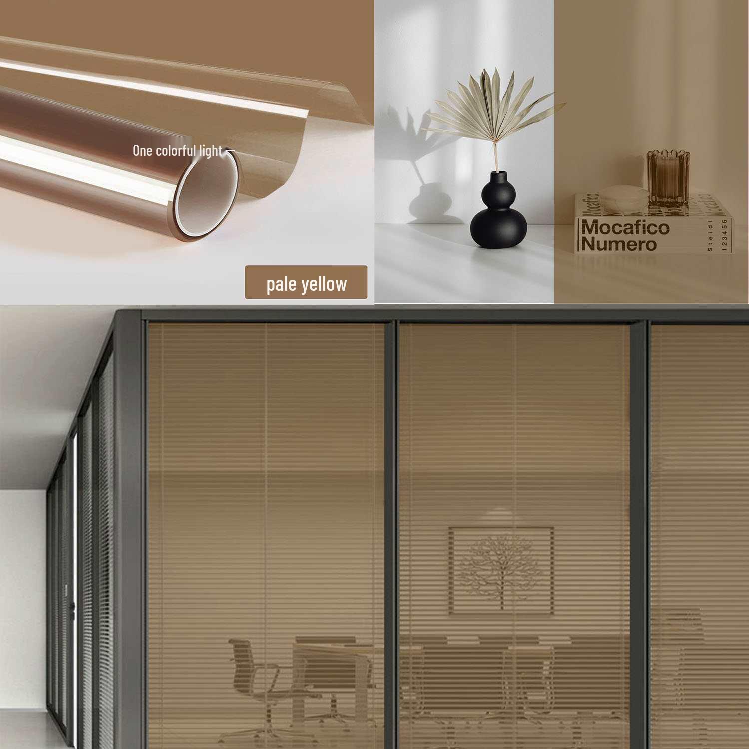 

Brown Coffee Window Film: Light Blocking, Heat Insulation, Double Transparent, Interior Decor for Balconies & Offices 20x20cm