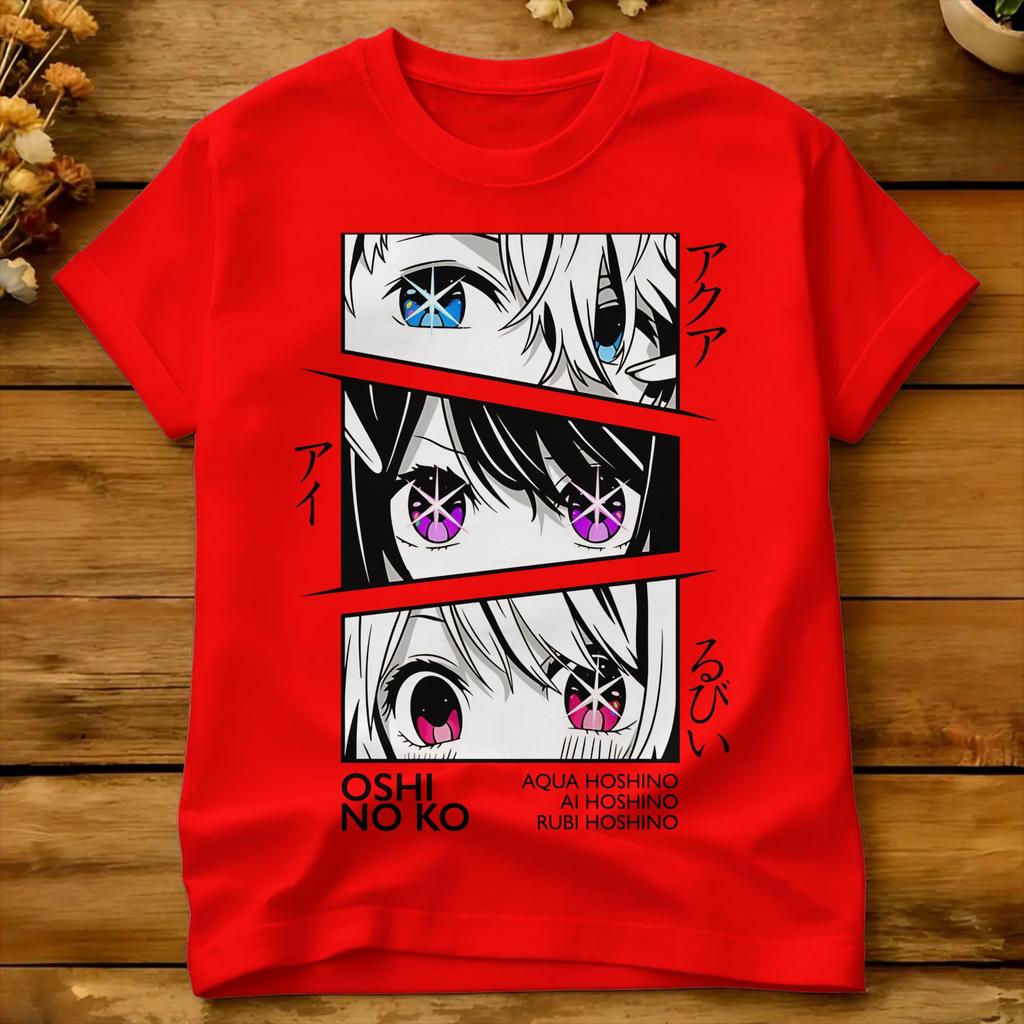 Anime Ai Hoshino Girl Eye Color T Shirt Beach Oshinokos 100 Cotton Tshirts For Unisex Casual Tee Shirt Short Sleeve Vintage Top
