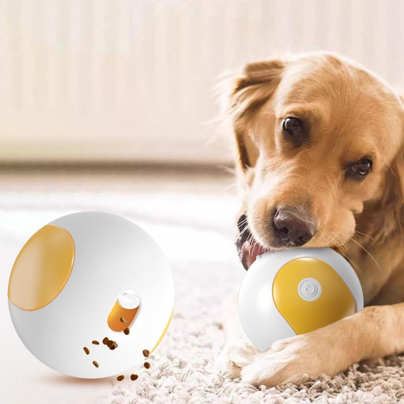 

Dog Treat Dispenser Toy Electric Pet Educational Toy Balls Interactive Puppy Snack Dispensing Balls Self-Entertainment Kitten білий