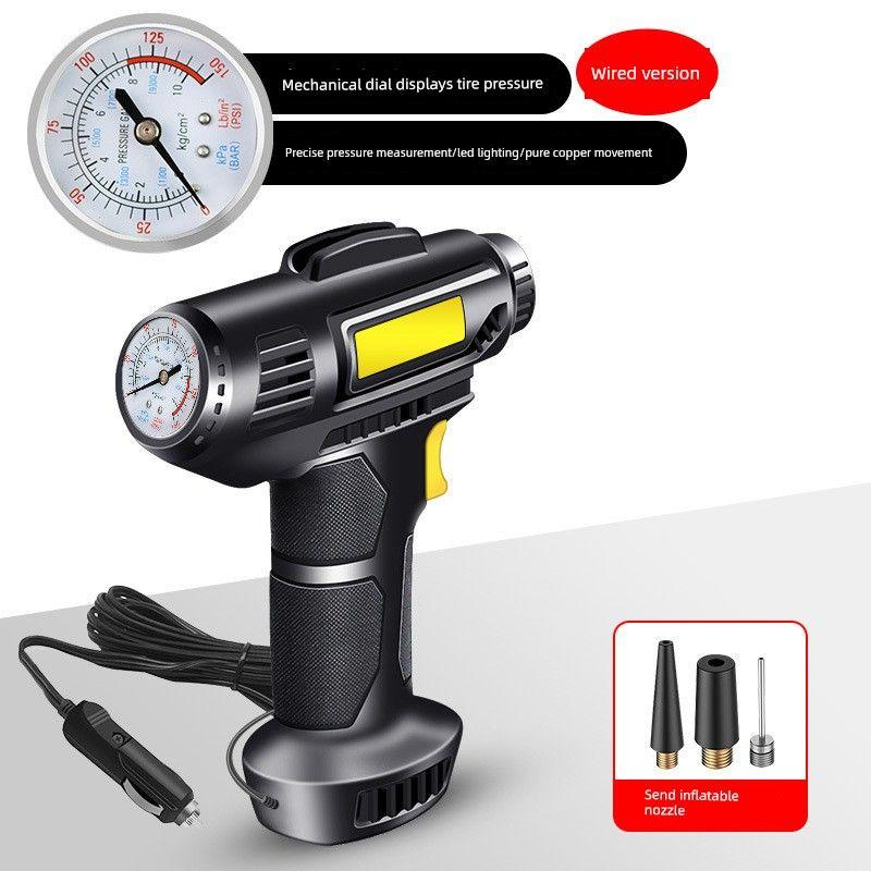 Car Air Pump, Car Inflator, High-Power Electric Wireless Tire Inflator, Portable Air Pump 8817-12V Wired Pointer Model