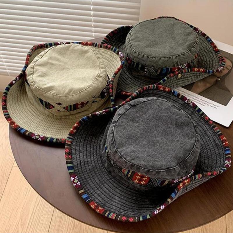 Fisherman Hat For Spring And Summer, Suitable For Outdoor Use Activities Like Hiking And Fishing Vintage-Style Vintage Washed