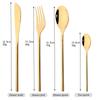 4pcs Gold Dinnerware Set Stainless Steel Cutlery Sets Mirror Flatware Silverware Knife Fork Spoons Set Party Kitchen Home Tableware