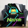 Customiz Name Personality Geometry Dash  Blanket Soft &Warm Sofa Office Bed Travel Lunch Break Blanket, Gift Suitable All Seasons