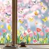 9 Sheets Spring Window Clings Stickers Watercolor Butterfly Floral Window Decals For Holiday Party Home Offices Shop Glass Display Decoration