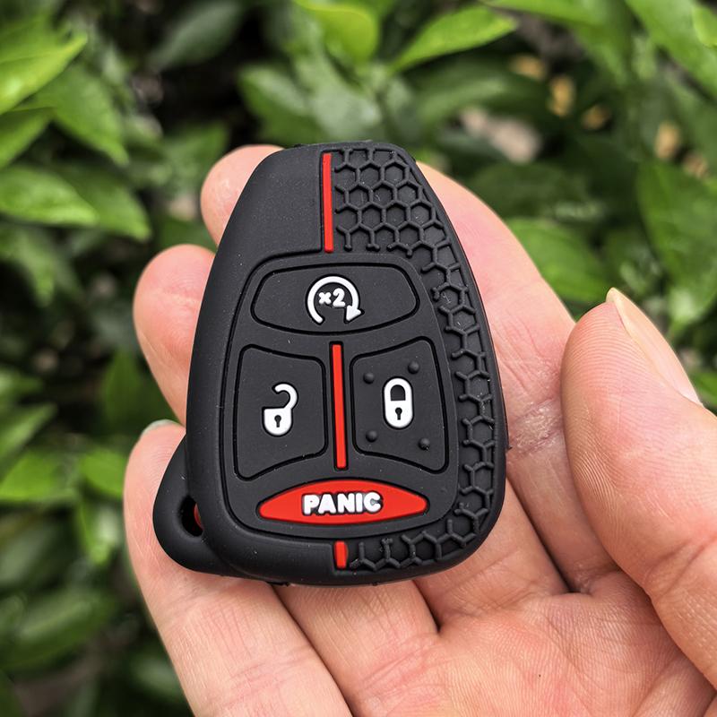 2/4 Button Silicone Car Remote Key Case Shell For Dodge For Jeep Commander Grand Cherokee Chrysler Aspen 300 Fob Key Accessories