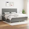 Box Spring Bed with Mattress Dark Gray 200x200 cm Fabric