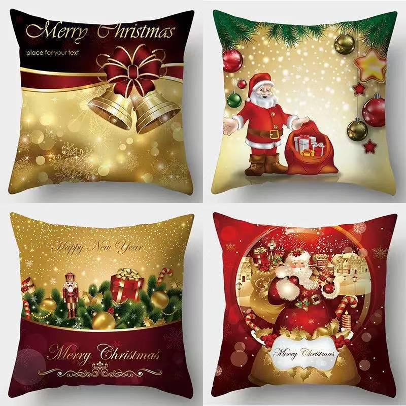 Christmas Linen Pillowcase: Home Sofa Decor & Car Lumbar Support Cushion Cover