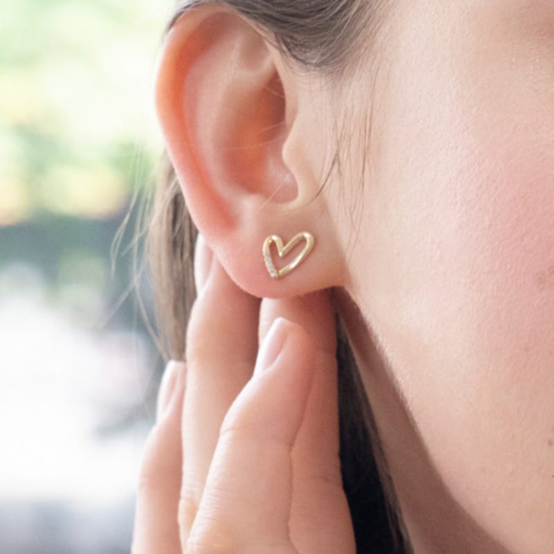 BEFORE MOONRISE [14K] Picnic Heart Earrings GE8