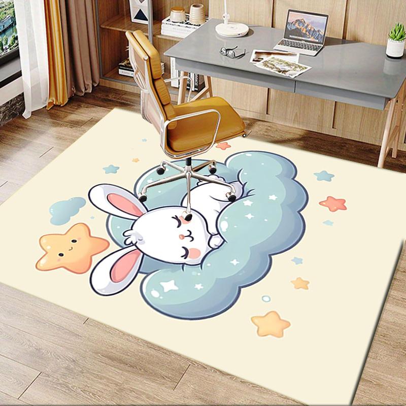 Charming Bunny Star Chair Mat Office Carpet for Home Decor, Suitable for Living Room, Bedroom, and Various Rooms
