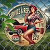 Retro Car Girl Metal Sign Art Waterproof Bar Cafe Home Wall Decor