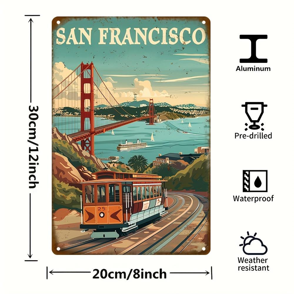San Francisco Vintage Aluminum Sign - Retro Travel Poster for Street & Garage - Metal Plaque for Yards, Cafes & Home Walls