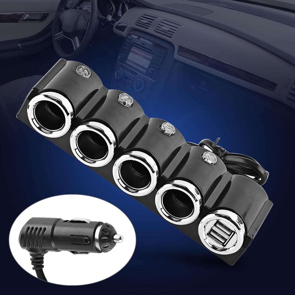 Cigarette Lighter, 4 Row Car Cigarette Lighter Socket, Aluminum Material, DC /24V, Power Adapter,