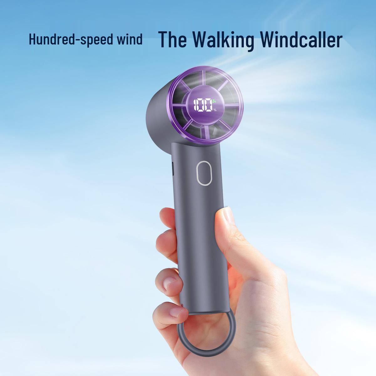 T29 Mini Portable Rechargeable Desk and Handheld Fan Gray 1200mAh