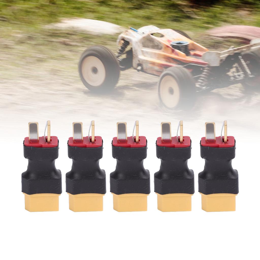 5PCS XT60 to T Plug Connector Battery to Charger ESC Male Port Conversion Adapter for RC Car