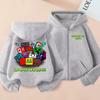 Sudadera con capucha y cremallera impresa de Geometry Dash Ropa para niño y niña Tops casuales Chaqueta abrigo de manga larga Sudaderas con cremallera de dibujos animados para niños