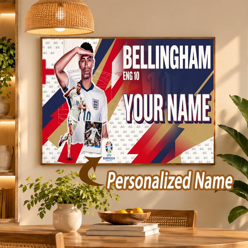 Custom Name Jude Bellingham 5D Diamond Painting Personalized Full Drill Diamond Art Kit Gift