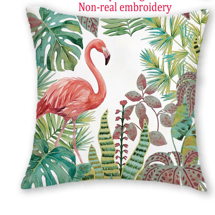 1/4pcs Tropical Flamingo Palm Leaf Watercolor Throw Pillow Covers Decorative Jungle Botanical Cushion Cases for Home