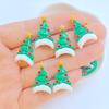 20 Stück Niedlicher Weihnachts-Schneemann, Weihnachtsmann, Lebkuchenmann, Weihnachtsbaum, Flache Rückseite, Harz, Scrapbooking, DIY, Schmuck, Dekoration, Zubehör
