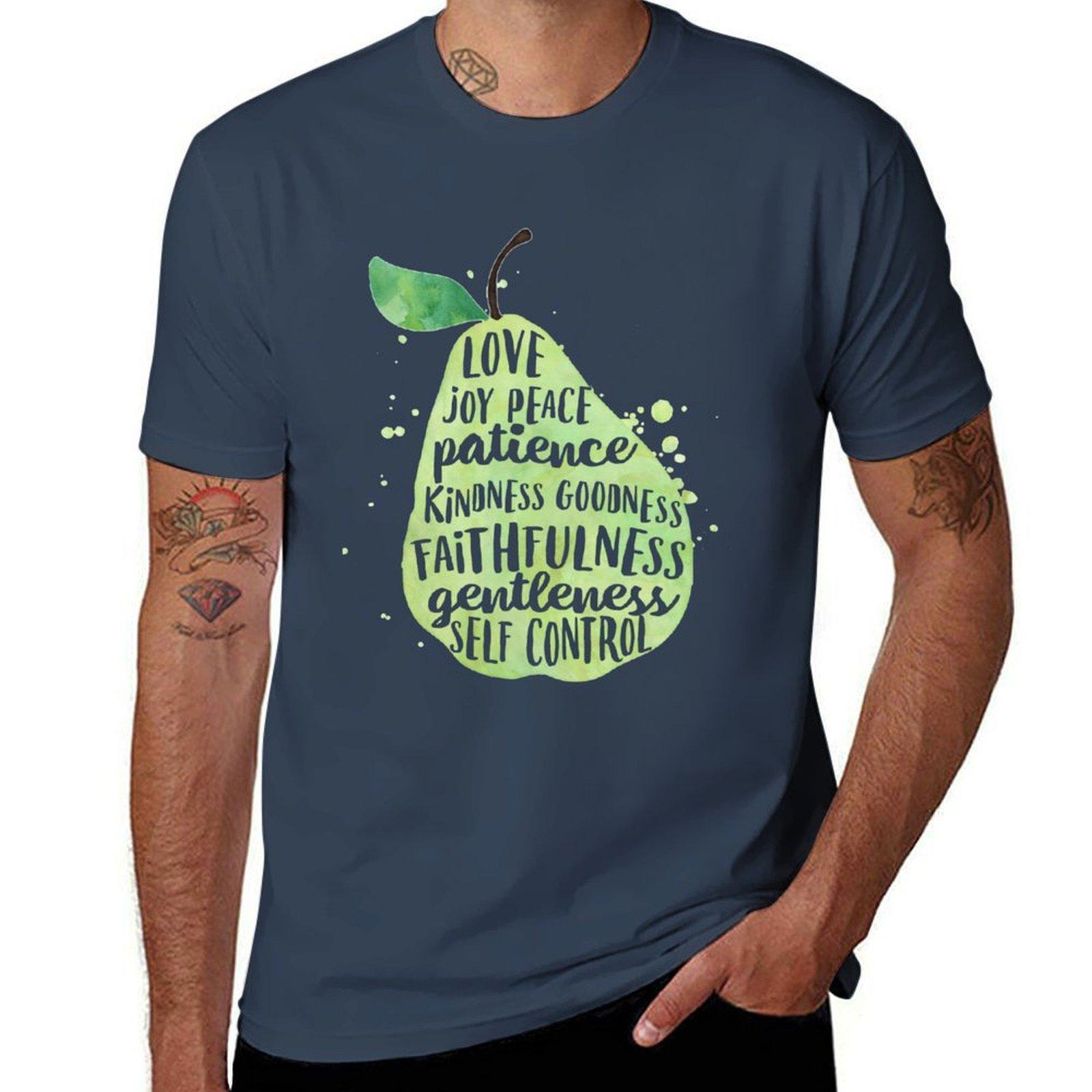 Fruit Of The Spirit Watercolor Pear Tshirt Plus Size Workout Short Sleeve Top S